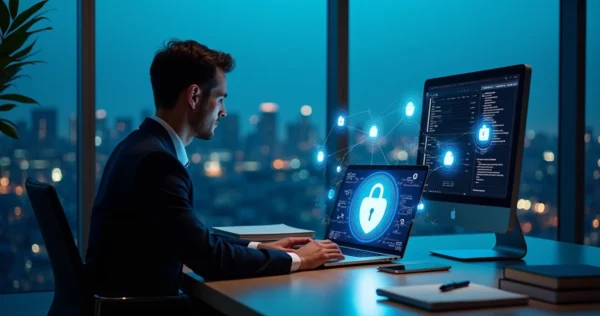 Advogado protegendo dados sensíveis de clientes em ambiente digital